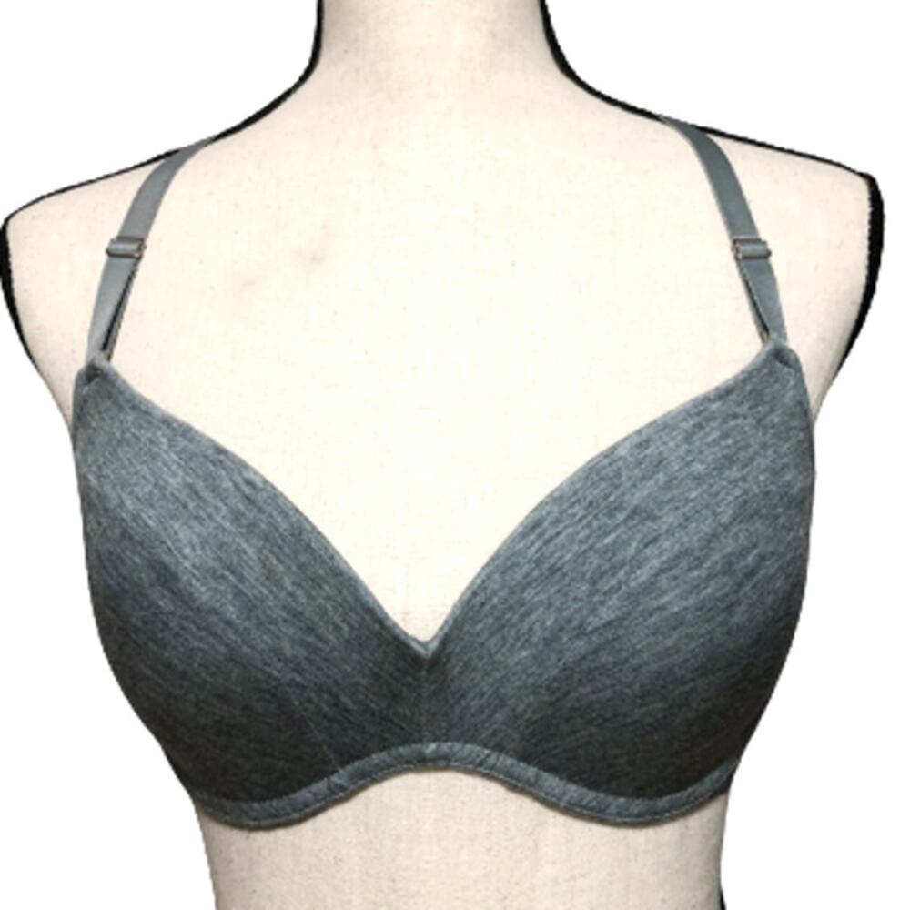 Lively Push Up Bra 36B Gray The Wireless Convertible Adjustable Straps Padded